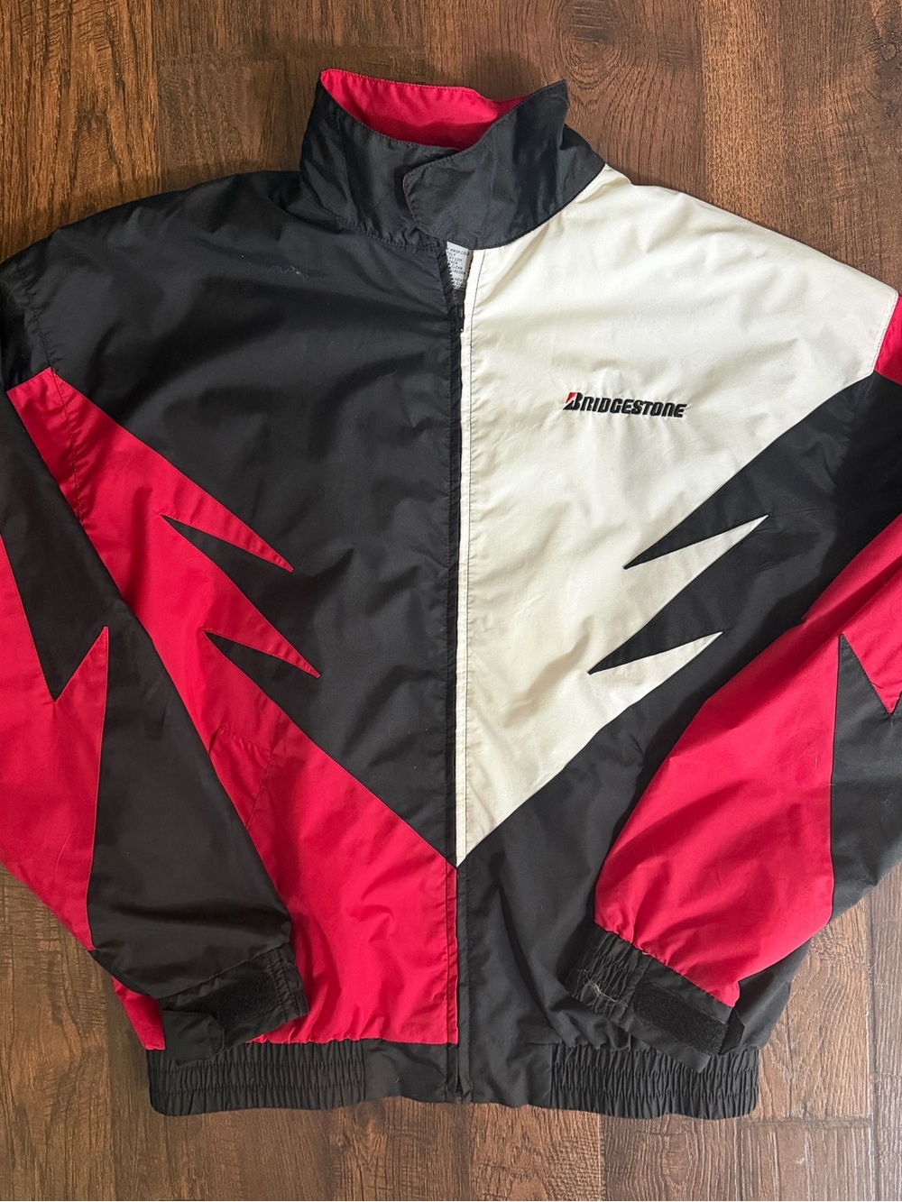 Vintage Bridgestone Speed Zone Shark Tooth Racing Windbreaker Jacket Men’s M